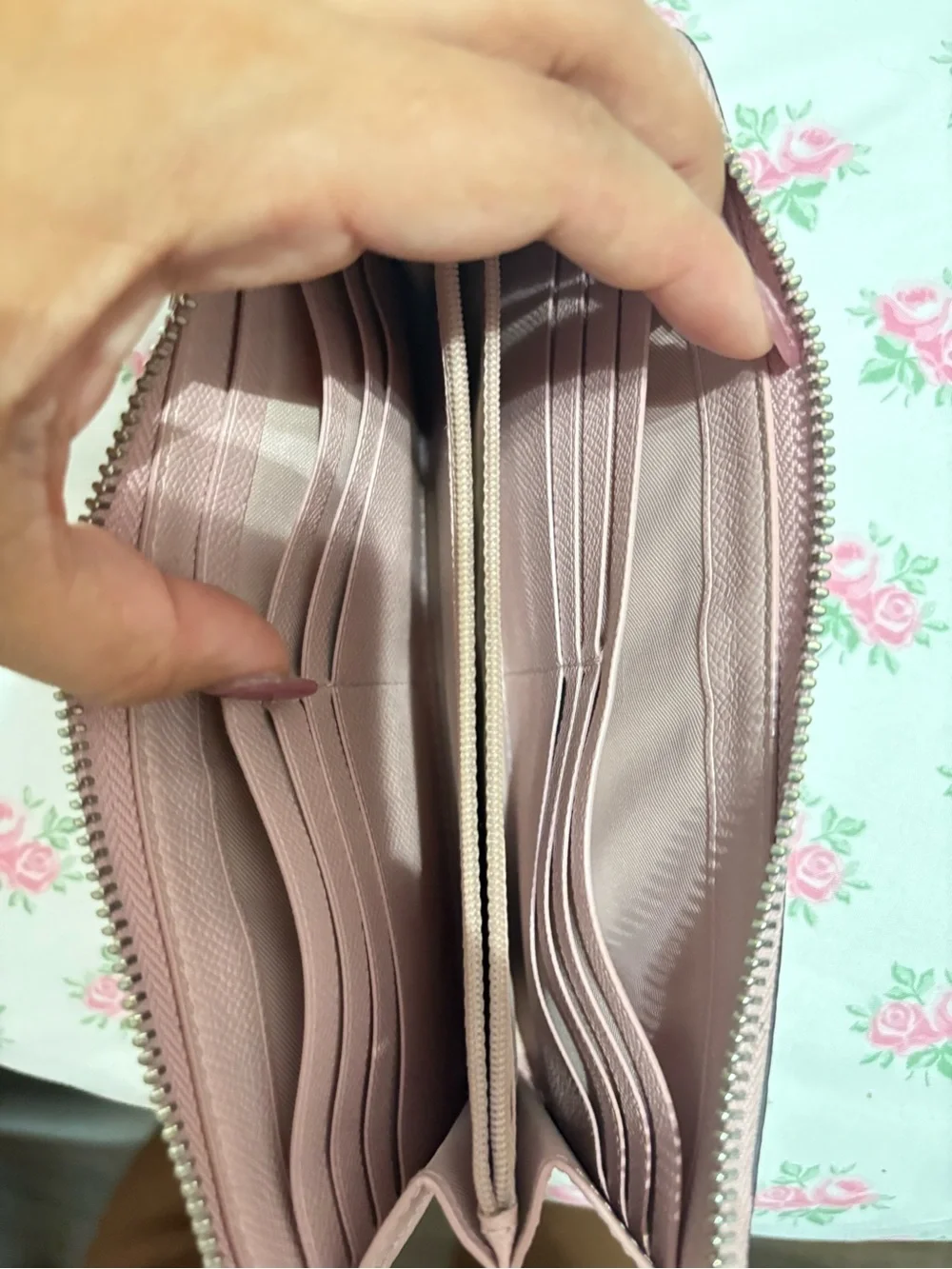 Coach Signature Canvas Satchel with Pink Leather Trim and Matching Wallet